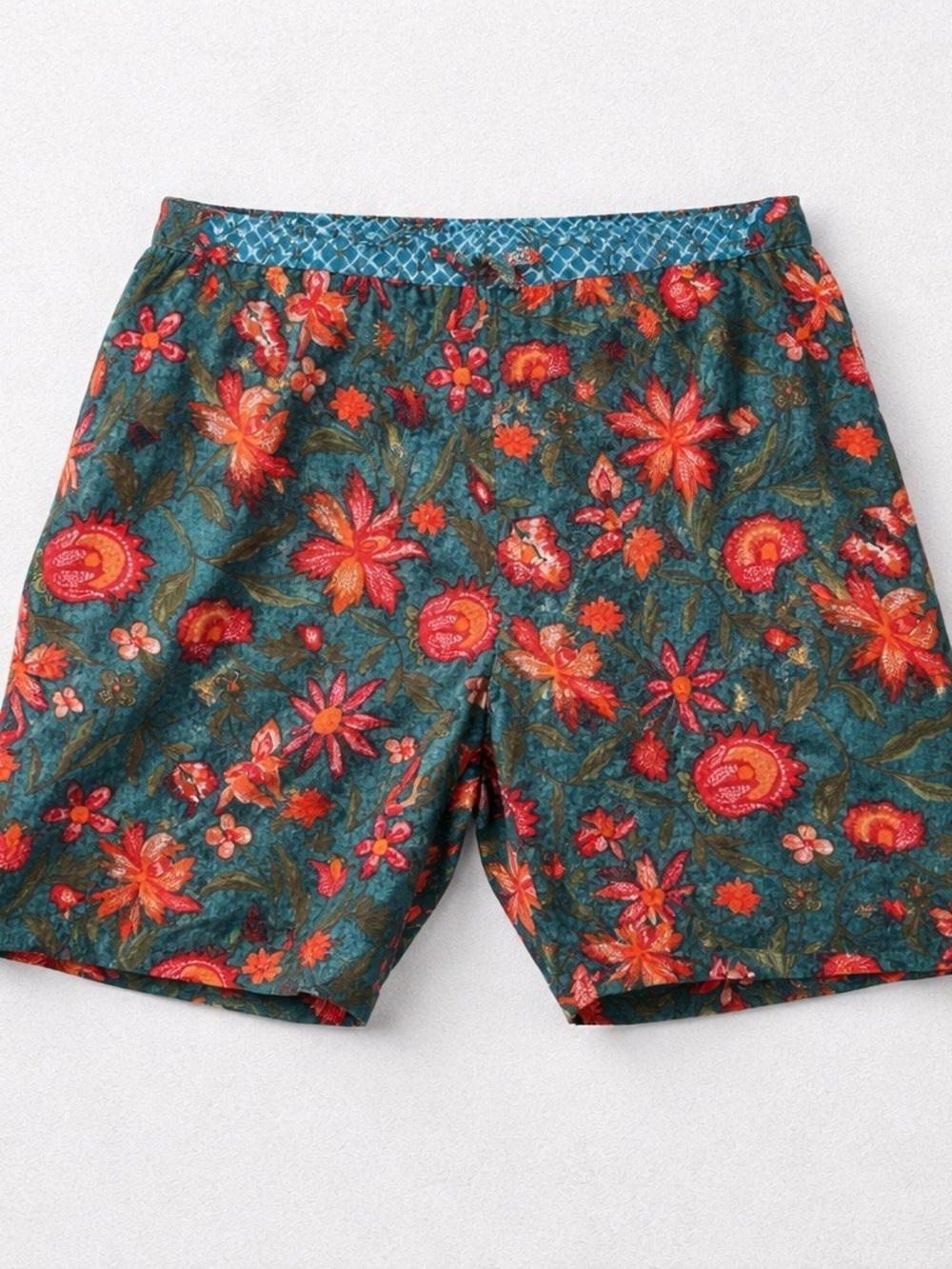 Sundance Teal Floral Print Shorts